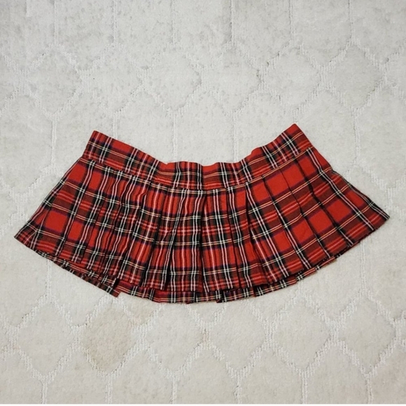 Hustler, Hollywood Adult Entertainment, Lingerie Red Plaid Mini School Skirt, M - Picture 4 of 4